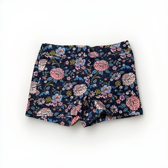 NWT Ann Taylor LOFT Floral Print Riviera Shorts Size 6 Blue Pink - Picture 2 of 5
